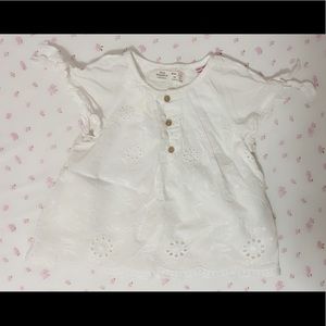ZARA Baby girl Embroidered Blouse bow on sleeves